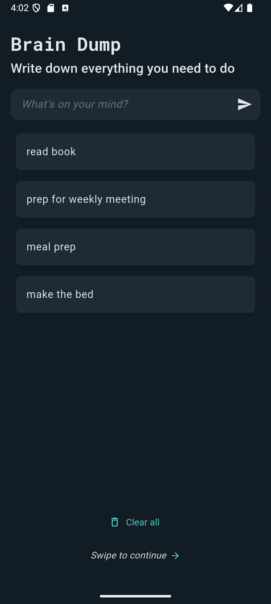 Priora app screenshot