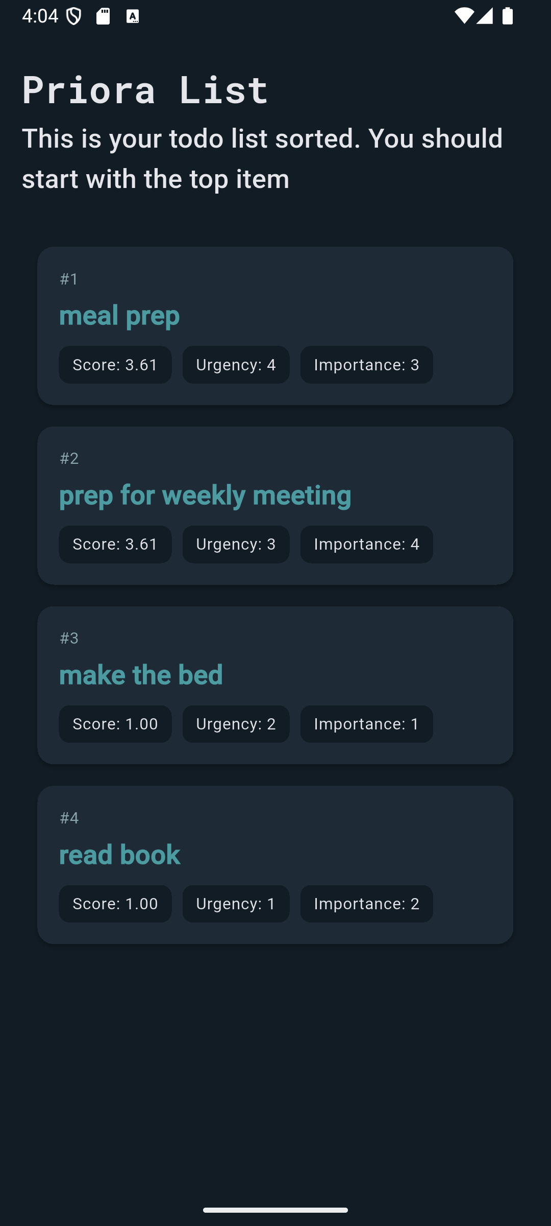 Priora app screenshot 3
